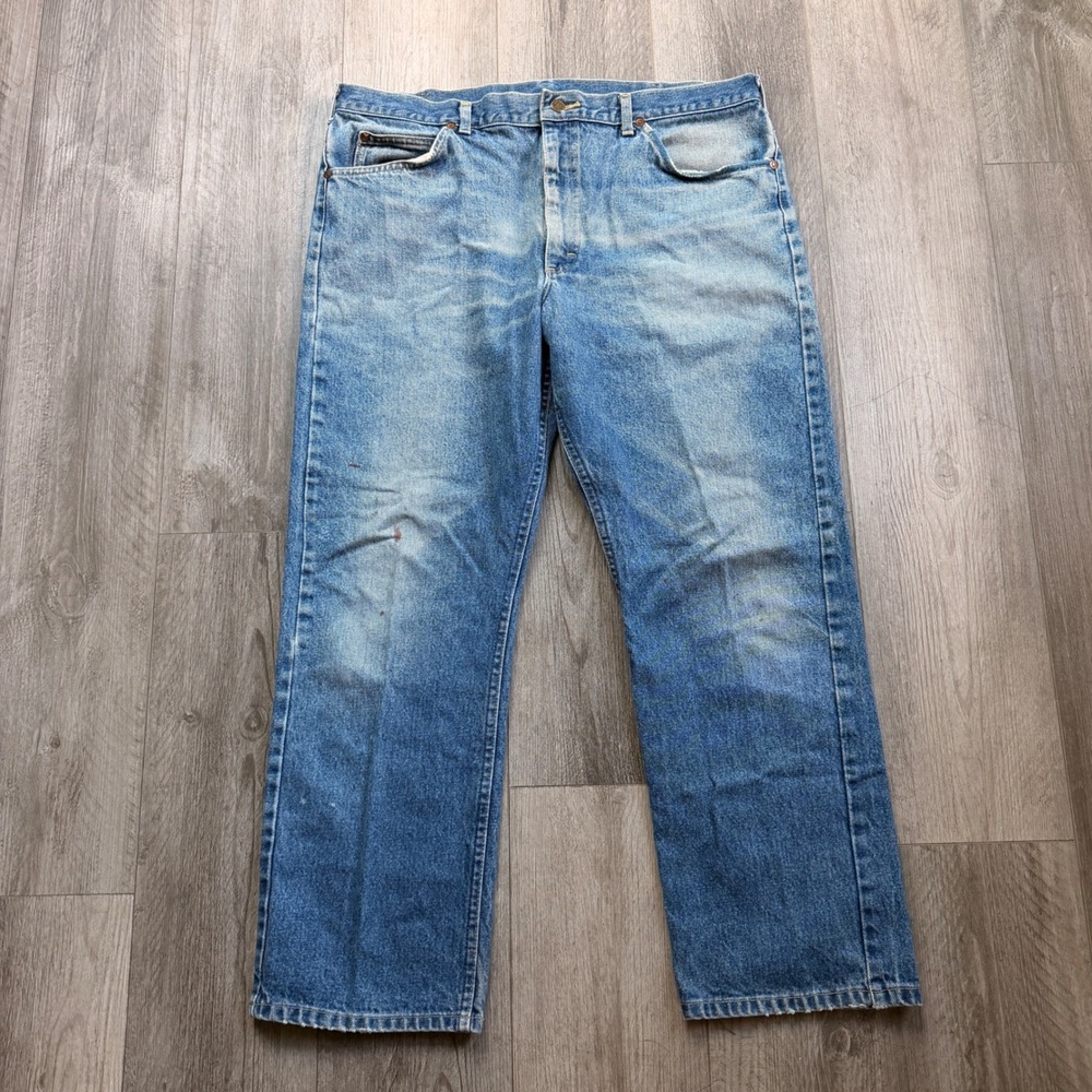 Vintage 80s Lee Riders Mens 42x30 Honeycomb Jeans USA Union Made Faded Denim